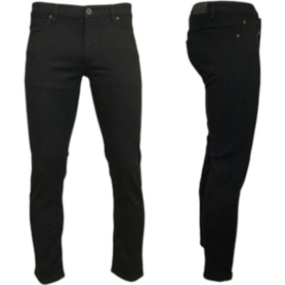 Kayden K Jeans Kayden K Black Slim Fit Stretch Twill Mens Denim